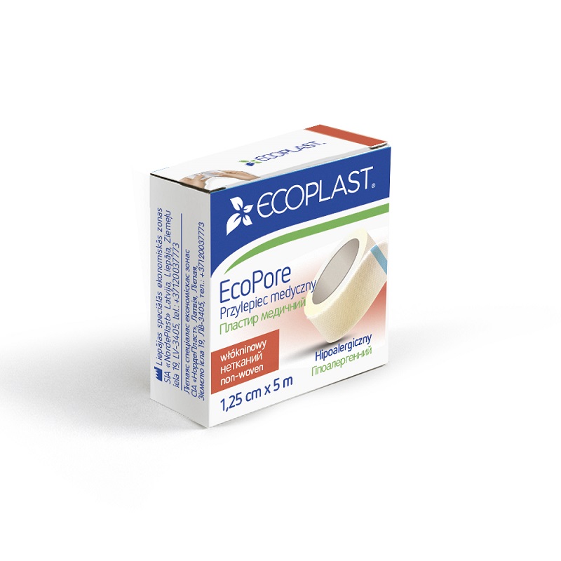 Пластир медичний нетканий 1.25 см x 500 см "ЕкоПор" (папер)